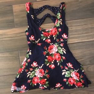 Floral and polka dot tank